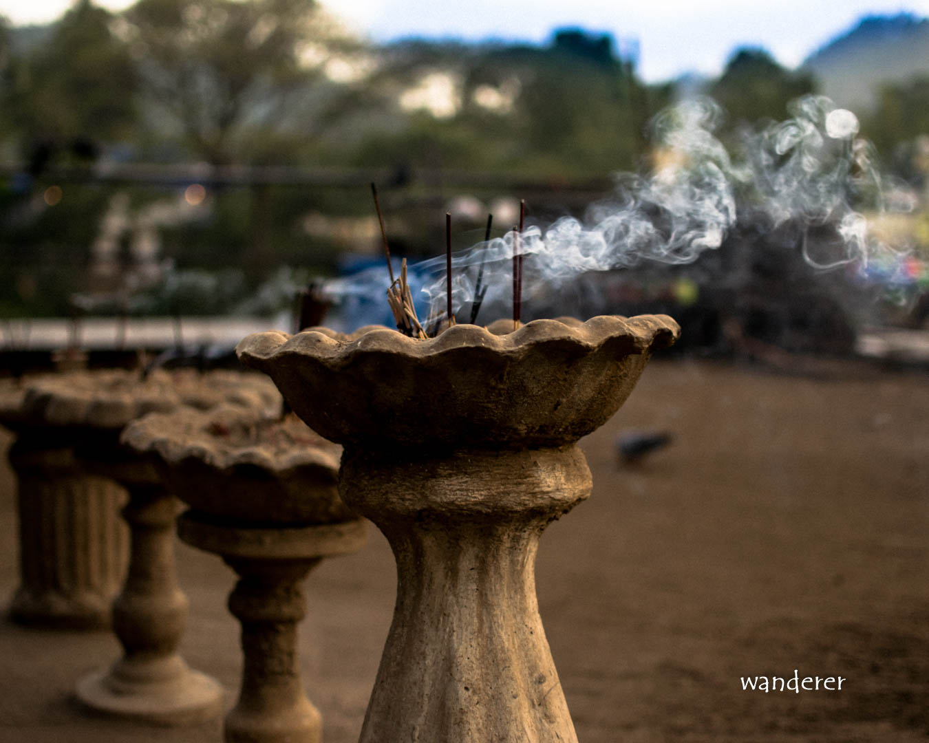 Scent stick tray in Gatambe Temple